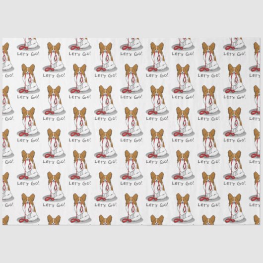 Papier Mousseline Allons-y ! (walk) Papillon (white & red) Chien mig (Recto)