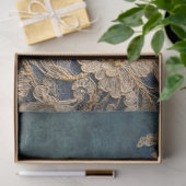 Papier Mousseline Allure azur, patine à papillon et dentelle brodée (Cadeau)