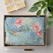 Papier Mousseline Aloha ketmie tropicale florale (Cadeau)