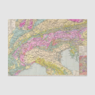 Papier Mousseline Alpenlander - carte d'atlas des Alpes