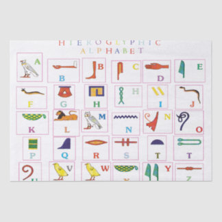 Papier Mousseline Alphabet Hiéroglyphique