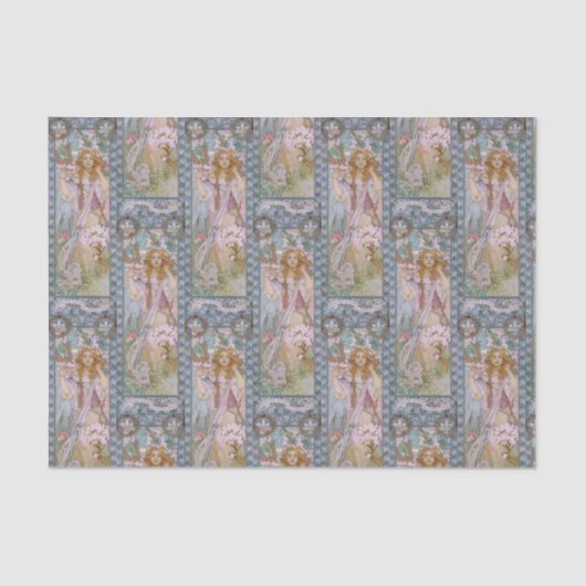 Papier Mousseline Alphonse Maria Mucha – Jugendstil Art nouveau DIY (Recto)