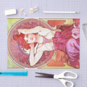 Papier Mousseline Alphonse Mucha Améthyst Floral Vintage (Artisanat)