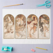 Papier Mousseline Alphonse Mucha Art Nouveau Saisons Découpage (Artisanat)