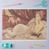 Papier Mousseline Alphonse Mucha Femme Artwork Découpage (Artisanat)