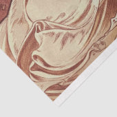 Papier Mousseline Alphonse Mucha Femme Artwork Découpage (Détail)