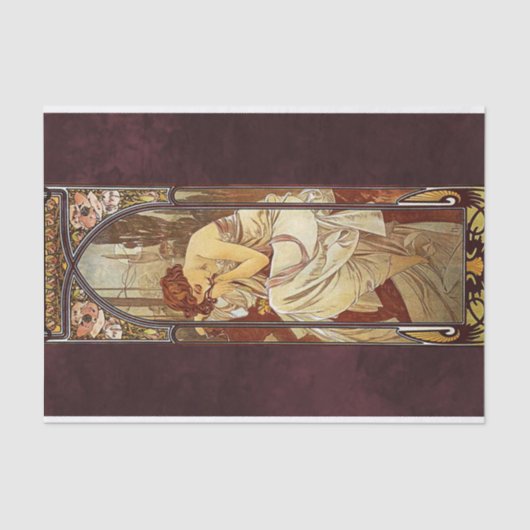 Papier Mousseline Alphonse Mucha, le repos de la nuit (Recto)