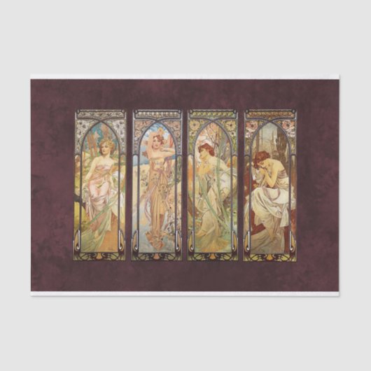 Papier Mousseline Alphonse Mucha, Le Temps du Jour (Recto)