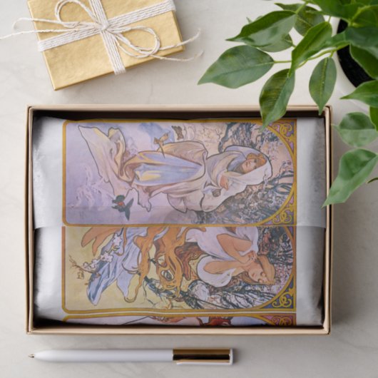 Papier Mousseline Alphonse Mucha | Les Saisons - 1897 (Cadeau)