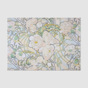 Papier Mousseline Alphonse Mucha Peonies