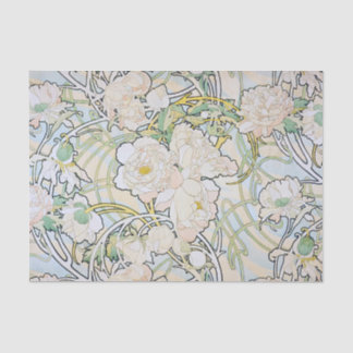 Papier Mousseline Alphonse Mucha Peonies