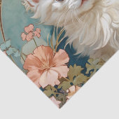 Papier Mousseline Alphonse Mucha Style Chat blanc (Détail)