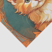 Papier Mousseline Alphonse Mucha Style Chat orange (Détail)