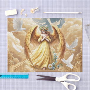 Papier Mousseline Amants d'ange céleste élégant