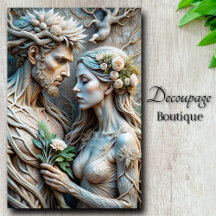 Amants sylvestres embrassant la forêt découpage
