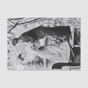 Papier Mousseline Amants vintages romantiques sur un bateau