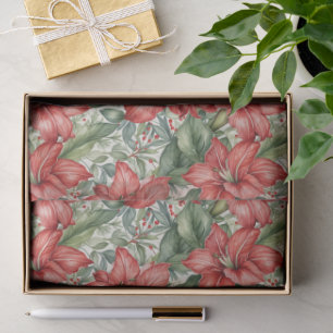 Papier Mousseline Amaryllis géant rouge de vacances