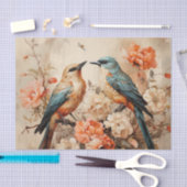 Papier Mousseline Amateurs d'oiseaux aux jolies fleurs (Artisanat)