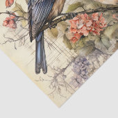 Papier Mousseline Amateurs d'oiseaux aux jolies fleurs (Détail)