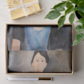 Papier Mousseline Amedeo Modigliani - Jeune femme en bleu (Cadeau)