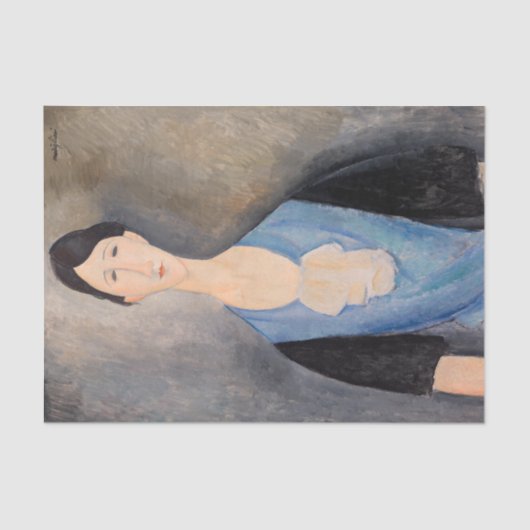 Papier Mousseline Amedeo Modigliani - Jeune femme en bleu (Recto)
