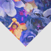 Papier Mousseline Amende d'aquarelle d'or d'indigo florale (Détail)