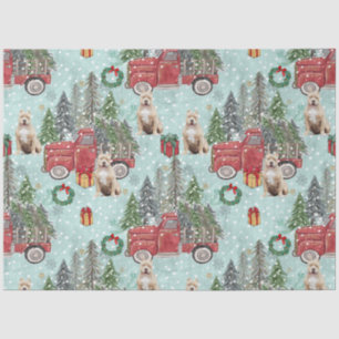 Papier Mousseline American bully dog Red Christmas Truck Festive