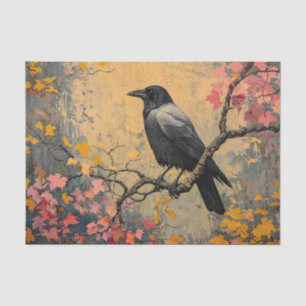 Papier Mousseline American Crow Autumn Foliage Peinture Découpage