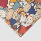 Papier Mousseline Americano Café No 2 motif de collage éphémère (Détail)