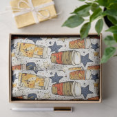 Papier Mousseline Americano Café No 3 motif de collage éphémère (Cadeau)