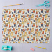 Papier Mousseline Americano Café No 3 motif de collage éphémère (Artisanat)