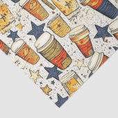 Papier Mousseline Americano Café No 3 motif de collage éphémère (Détail)