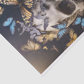 Papier Mousseline Âmes ailées, papillons et crâne gothique (Détail)