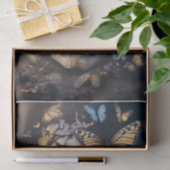 Papier Mousseline Âmes ailées, papillons et crâne gothique (Cadeau)