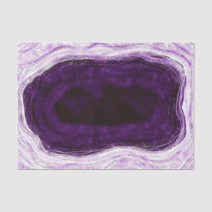 Papier Mousseline Amethyst Purple & Silver Geode Agate Rock Mariage