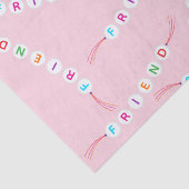 Papier Mousseline Ami mignon bracelet d'amitié motif rose clair (Détail)