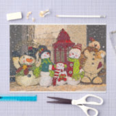 PAPIER MOUSSELINE AMIS DE NEIGE (Artisanat)