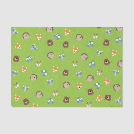 Papier Mousseline Amis de région boisée - cerfs communs de hérisson (Recto)