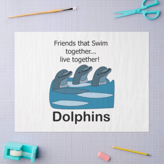 Papier Mousseline Amitié des dauphins (Artisanat)