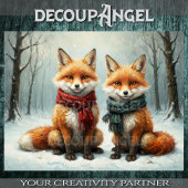 Papier Mousseline Amitié des renards - Découpage -