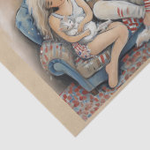 Papier Mousseline Amour & chats sur un canapé - (Détail)