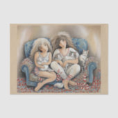 Papier Mousseline Amour & chats sur un canapé - (Recto)