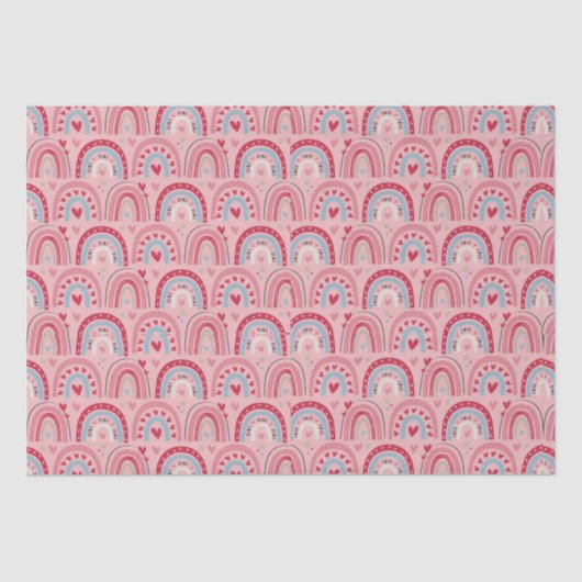 Papier Mousseline Amour Coeur Valentines Jour Arc-en-ciel (Recto)
