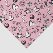 Papier Mousseline Amour Cool Ado Doodle Motif Saint-Valentin (Détail)