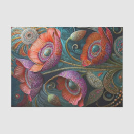 Papier Mousseline Amour de pavot scintillant, parure de jardin embel