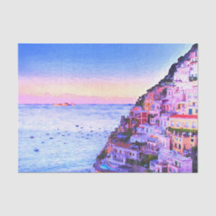 Papier Mousseline Amour de Positano Italie Coucher de soleil
