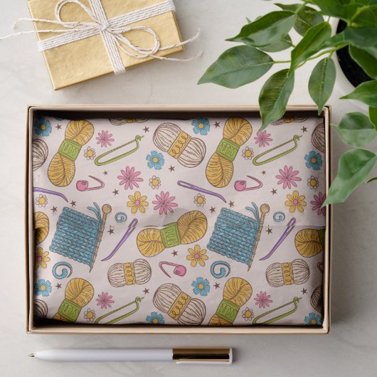 Papier Mousseline Amour du tricot (Cadeau)