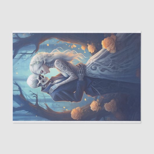 Papier Mousseline Amour Éternel, Âmes Inséparables, Amateurs Gothiqu (Recto)