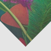 Papier Mousseline Amour - Fleurs et Coeurs roses (Détail)