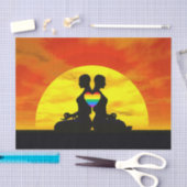 Papier Mousseline Amour lesbien de yoga - 3D rendent (Artisanat)